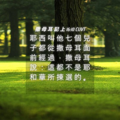 Picture 04 - 撒 母 耳 記 上 16:10 CUVT - 耶 西 叫 他 七 個 兒 子 都 從 撒 母 - Bible Verse Picture