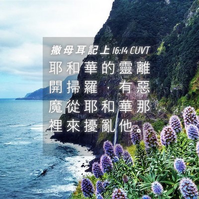 Picture 04 - 撒 母 耳 記 上 16:14 CUVT - 耶 和 華 的 靈 離 開 掃 羅 ， 有 惡 - Bible Verse Picture