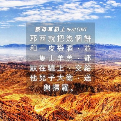 Picture 04 - 撒 母 耳 記 上 16:20 CUVT - 耶 西 就 把 幾 個 餅 和 一 皮 袋 酒 - Bible Verse Picture