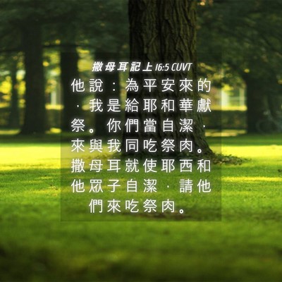 Picture 04 - 撒 母 耳 記 上 16:5 CUVT - 他 說 ： 為 平 安 來 的 ， 我 是 給 - Bible Verse Picture