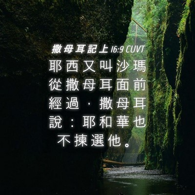 Picture 04 - 撒 母 耳 記 上 16:9 CUVT - 耶 西 又 叫 沙 瑪 從 撒 母 耳 面 前 - Bible Verse Picture