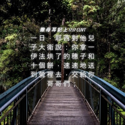 Picture 04 - 撒 母 耳 記 上 17:17 CUVT - 一 日 ， 耶 西 對 他 兒 子 大 衛 說 - Bible Verse Picture
