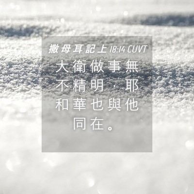 Picture 04 - 撒 母 耳 記 上 18:14 CUVT - 大 衛 做 事 無 不 精 明 ， 耶 和 華 - Bible Verse Picture