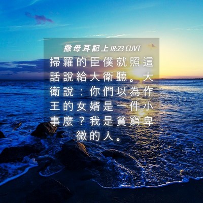 Picture 04 - 撒 母 耳 記 上 18:23 CUVT - 掃 羅 的 臣 僕 就 照 這 話 說 給 大 - Bible Verse Picture