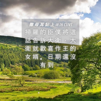 Picture 04 - 撒 母 耳 記 上 18:26 CUVT - 掃 羅 的 臣 僕 將 這 話 告 訴 大 衛 - Bible Verse Picture