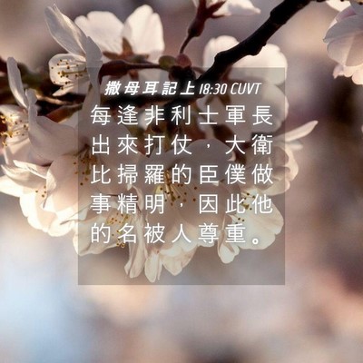 Picture 04 - 撒 母 耳 記 上 18:30 CUVT - 每 逢 非 利 士 軍 長 出 來 打 仗 ， - Bible Verse Picture