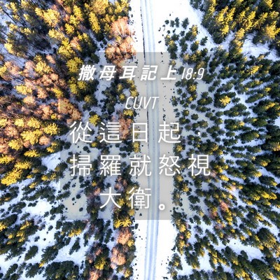 Picture 04 - 撒 母 耳 記 上 18:9 CUVT - 從 這 日 起 ， 掃 羅 就 怒 視 大 衛 - Bible Verse Picture