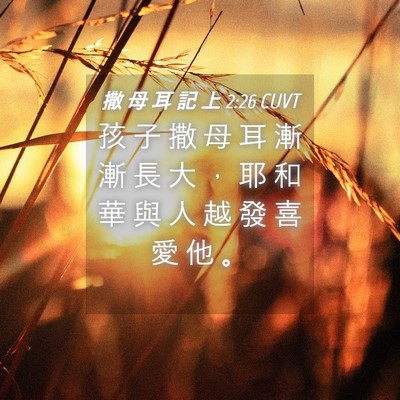 Picture 04 - 撒 母 耳 記 上 2:26 CUVT - 孩 子 撒 母 耳 漸 漸 長 大 ， 耶 和 - Bible Verse Picture