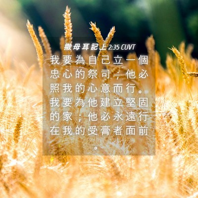 Picture 04 - 撒 母 耳 記 上 2:35 CUVT - 我 要 為 自 己 立 一 個 忠 心 的 祭 - Bible Verse Picture