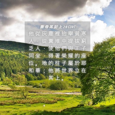 Picture 04 - 撒 母 耳 記 上 2:8 CUVT - 他 從 灰 塵 裡 抬 舉 貧 寒 人 ， 從 - Bible Verse Picture