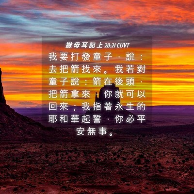 Picture 04 - 撒 母 耳 記 上 20:21 CUVT - 我 要 打 發 童 子 ， 說 ： 去 把 箭 - Bible Verse Picture