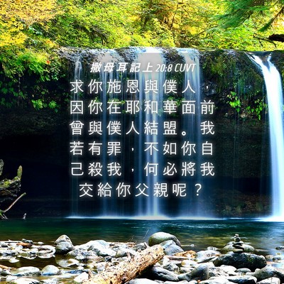 Picture 04 - 撒 母 耳 記 上 20:8 CUVT - 求 你 施 恩 與 僕 人 ， 因 你 在 耶 - Bible Verse Picture
