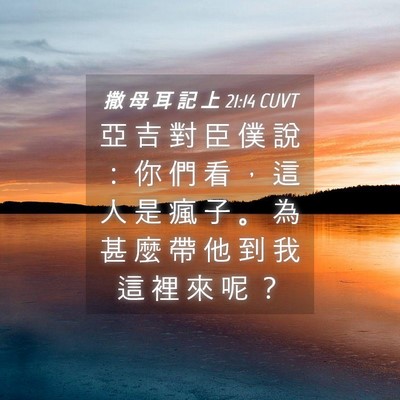 Picture 04 - 撒 母 耳 記 上 21:14 CUVT - 亞 吉 對 臣 僕 說 ： 你 們 看 ， 這 - Bible Verse Picture