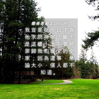 Picture 04 - 撒 母 耳 記 上 22:15 CUVT - 我 豈 是 從 今 日 才 為 他 求 問 神 - Bible Verse Picture