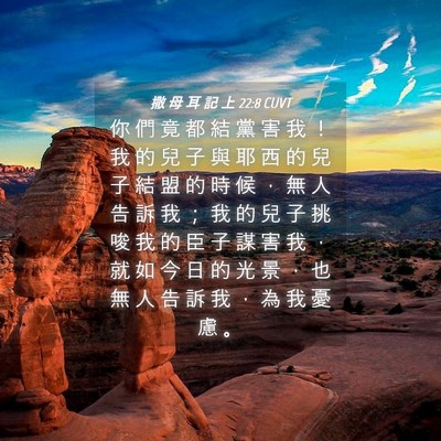 Picture 04 - 撒 母 耳 記 上 22:8 CUVT - 你 們 竟 都 結 黨 害 我 ！ 我 的 兒 - Bible Verse Picture