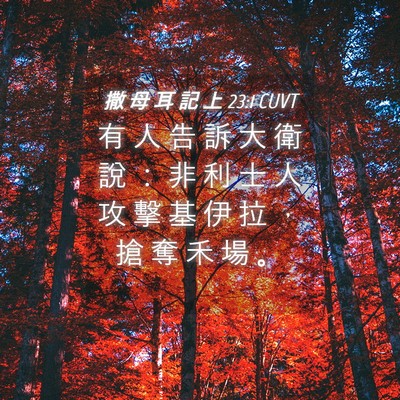 Picture 04 - 撒 母 耳 記 上 23:1 CUVT - 有 人 告 訴 大 衛 說 ： 非 利 士 人 - Bible Verse Picture