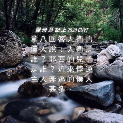 Picture 04 - 撒 母 耳 記 上 25:10 CUVT - 拿 八 回 答 大 衛 的 僕 人 說 ： 大 - Bible Verse Picture