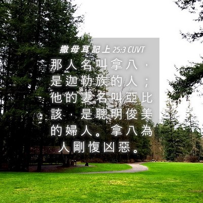 Picture 04 - 撒 母 耳 記 上 25:3 CUVT - 那 人 名 叫 拿 八 ， 是 迦 勒 族 的 - Bible Verse Picture