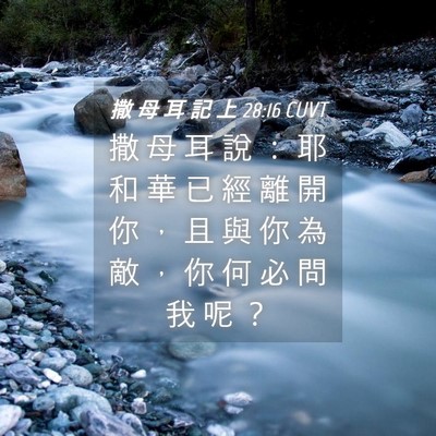 Picture 04 - 撒 母 耳 記 上 28:16 CUVT - 撒 母 耳 說 ： 耶 和 華 已 經 離 開 - Bible Verse Picture