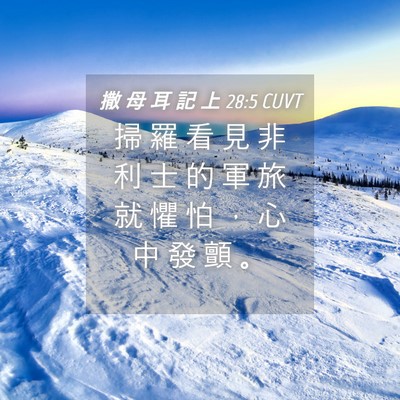Picture 04 - 撒 母 耳 記 上 28:5 CUVT - 掃 羅 看 見 非 利 士 的 軍 旅 就 懼 - Bible Verse Picture
