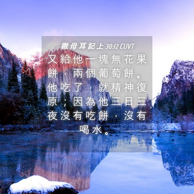 Picture 04 - 撒 母 耳 記 上 30:12 CUVT - 又 給 他 一 塊 無 花 果 餅 ， 兩 個 - Bible Verse Picture