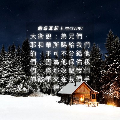 Picture 04 - 撒 母 耳 記 上 30:23 CUVT - 大 衛 說 ： 弟 兄 們 ， 耶 和 華 所 - Bible Verse Picture