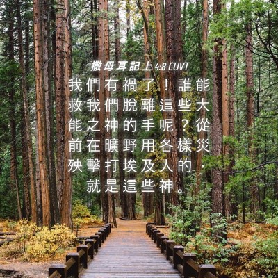 Picture 04 - 撒 母 耳 記 上 4:8 CUVT - 我 們 有 禍 了 ！ 誰 能 救 我 們 脫 - Bible Verse Picture
