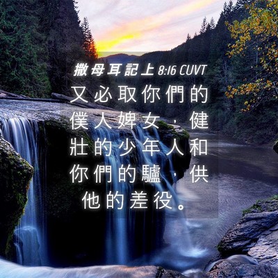 Picture 04 - 撒 母 耳 記 上 8:16 CUVT - 又 必 取 你 們 的 僕 人 婢 女 ， 健 - Bible Verse Picture