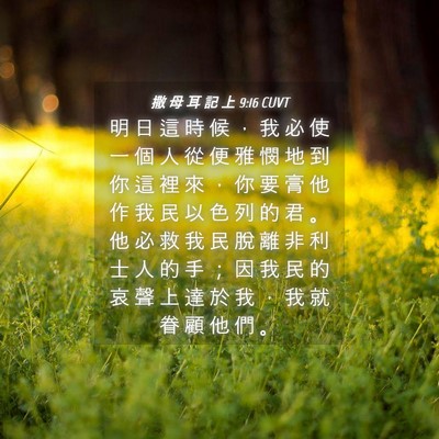 Picture 04 - 撒 母 耳 記 上 9:16 CUVT - 明 日 這 時 候 ， 我 必 使 一 個 人 - Bible Verse Picture