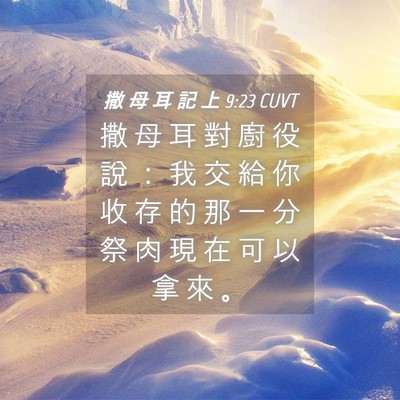 Picture 04 - 撒 母 耳 記 上 9:23 CUVT - 撒 母 耳 對 廚 役 說 ： 我 交 給 你 - Bible Verse Picture