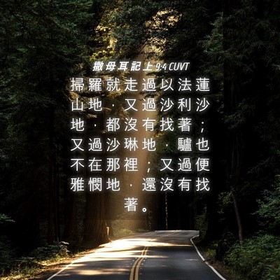 Picture 04 - 撒 母 耳 記 上 9:4 CUVT - 掃 羅 就 走 過 以 法 蓮 山 地 ， 又 - Bible Verse Picture