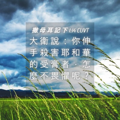 Picture 04 - 撒 母 耳 記 下 1:14 CUVT - 大 衛 說 ： 你 伸 手 殺 害 耶 和 華 - Bible Verse Picture
