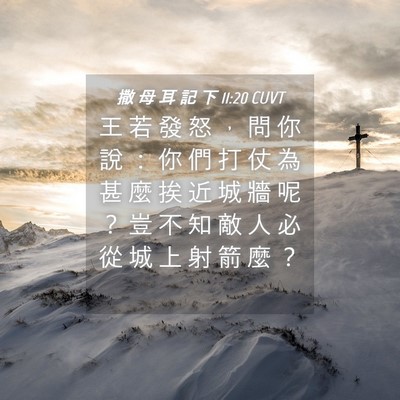 Picture 04 - 撒 母 耳 記 下 11:20 CUVT - 王 若 發 怒 ， 問 你 說 ： 你 們 打 - Bible Verse Picture