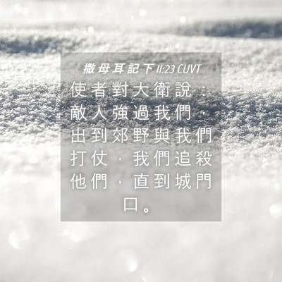 Picture 04 - 撒 母 耳 記 下 11:23 CUVT - 使 者 對 大 衛 說 ： 敵 人 強 過 我 - Bible Verse Picture