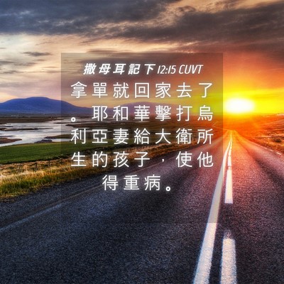 Picture 04 - 撒 母 耳 記 下 12:15 CUVT - 拿 單 就 回 家 去 了 。 耶 和 華 擊 - Bible Verse Picture