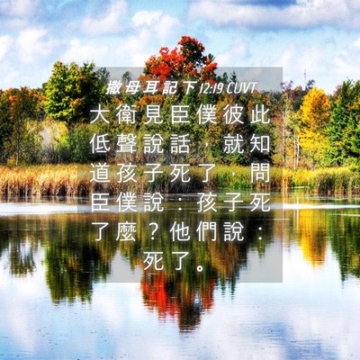 Picture 04 - 撒 母 耳 記 下 12:19 CUVT - 大 衛 見 臣 僕 彼 此 低 聲 說 話 ， - Bible Verse Picture