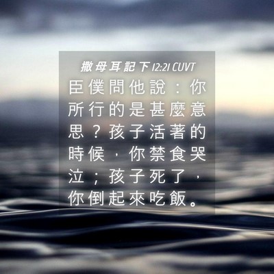 Picture 04 - 撒 母 耳 記 下 12:21 CUVT - 臣 僕 問 他 說 ： 你 所 行 的 是 甚 - Bible Verse Picture