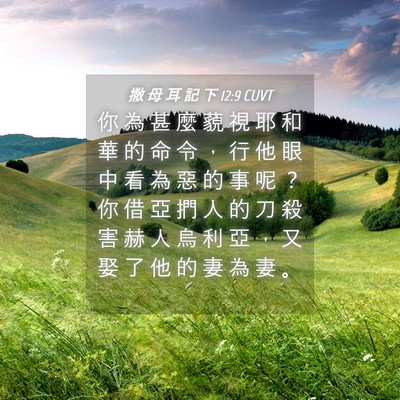 Picture 04 - 撒 母 耳 記 下 12:9 CUVT - 你 為 甚 麼 藐 視 耶 和 華 的 命 令 - Bible Verse Picture