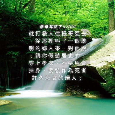 Picture 04 - 撒 母 耳 記 下 14:2 CUVT - 就 打 發 人 往 提 哥 亞 去 ， 從 那 - Bible Verse Picture