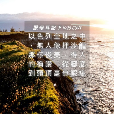 Picture 04 - 撒 母 耳 記 下 14:25 CUVT - 以 色 列 全 地 之 中 ， 無 人 像 押 - Bible Verse Picture