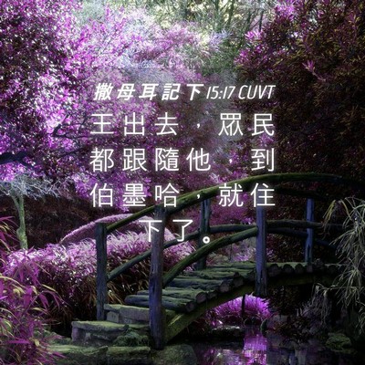 Picture 04 - 撒 母 耳 記 下 15:17 CUVT - 王 出 去 ， 眾 民 都 跟 隨 他 ， 到 - Bible Verse Picture