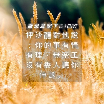 Picture 04 - 撒 母 耳 記 下 15:3 CUVT - 押 沙 龍 對 他 說 ： 你 的 事 有 情 - Bible Verse Picture