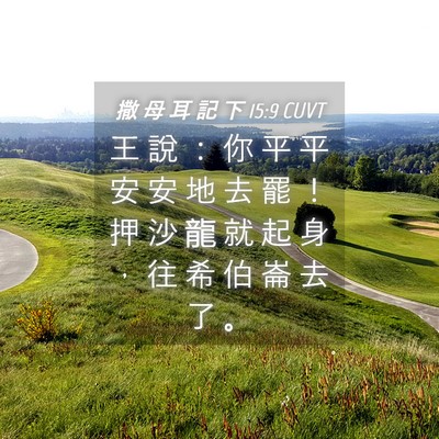 Picture 04 - 撒 母 耳 記 下 15:9 CUVT - 王 說 ： 你 平 平 安 安 地 去 罷 ！ - Bible Verse Picture