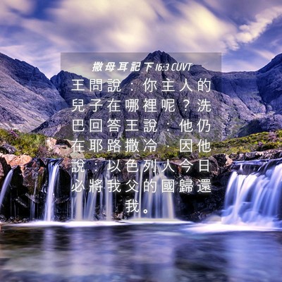 Picture 04 - 撒 母 耳 記 下 16:3 CUVT - 王 問 說 ： 你 主 人 的 兒 子 在 哪 - Bible Verse Picture