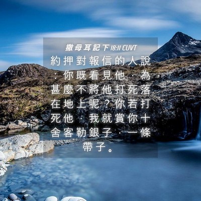Picture 04 - 撒 母 耳 記 下 18:11 CUVT - 約 押 對 報 信 的 人 說 ： 你 既 看 - Bible Verse Picture