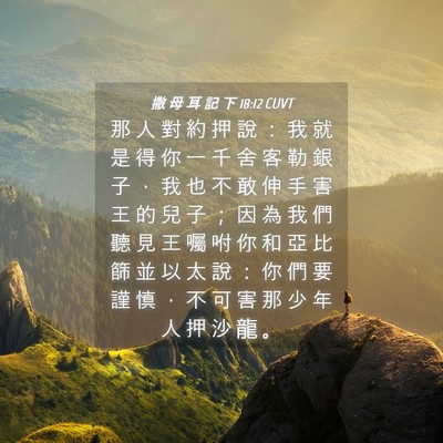 Picture 04 - 撒 母 耳 記 下 18:12 CUVT - 那 人 對 約 押 說 ： 我 就 是 得 你 - Bible Verse Picture