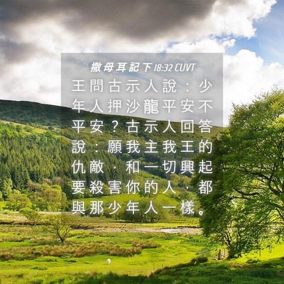 Picture 04 - 撒 母 耳 記 下 18:32 CUVT - 王 問 古 示 人 說 ： 少 年 人 押 沙 - Bible Verse Picture
