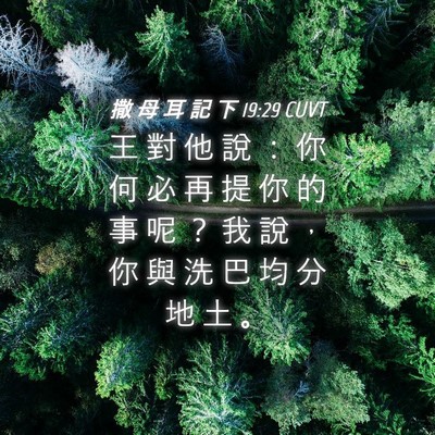 Picture 04 - 撒 母 耳 記 下 19:29 CUVT - 王 對 他 說 ： 你 何 必 再 提 你 的 - Bible Verse Picture