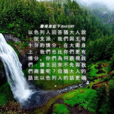 Picture 04 - 撒 母 耳 記 下 19:43 CUVT - 以 色 列 人 回 答 猶 大 人 說 ： 按 - Bible Verse Picture