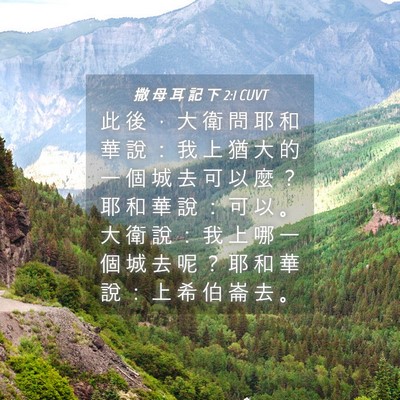Picture 04 - 撒 母 耳 記 下 2:1 CUVT - 此 後 ， 大 衛 問 耶 和 華 說 ： 我 - Bible Verse Picture